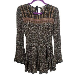 Ecote BOHO Long sleeve mini dress flare sleeves